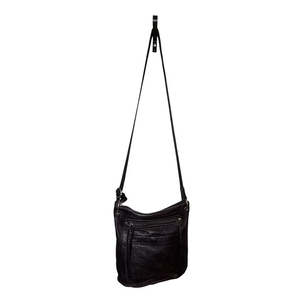 The Sak Black Pebbled Leather Crossbody Shoulder Bag